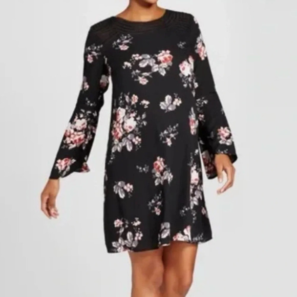 NWOT Isabel Maternity by Ingrid & Isabel Floral Bell Long Sleeve Boho Dress XL - Picture 1 of 16